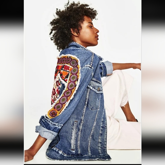 ♥️SOLD ❤️NWT Embroidered Denim Jacket - Picture 7 of 15